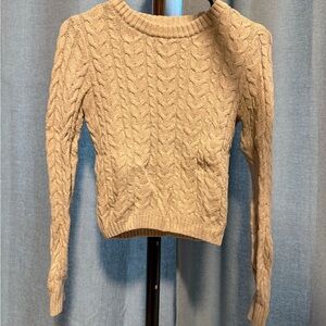 Aerie Cable Knit Beige Sweater